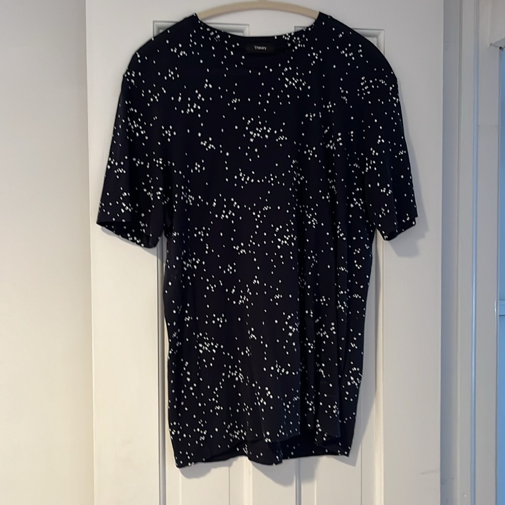 Theory Navy Blue Star Tee size medium